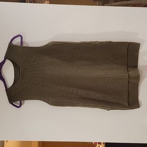 Windsor Green Side Zipper Chunky knit Sleeveless Sweater Size M